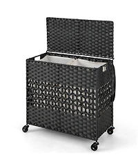 Slickblue 110L 2-Section Laundry Hamper with 2 Removable and Washable Liner Bags