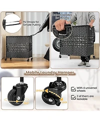 Slickblue 110L 2-Section Laundry Hamper with 2 Removable and Washable Liner Bags