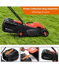 Slickblue Electric Push Lawn Corded Mower with Grass Bag