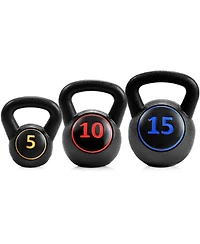 Slickblue 3 Pieces 5, 10, 15lbs Kettlebell Weight Set