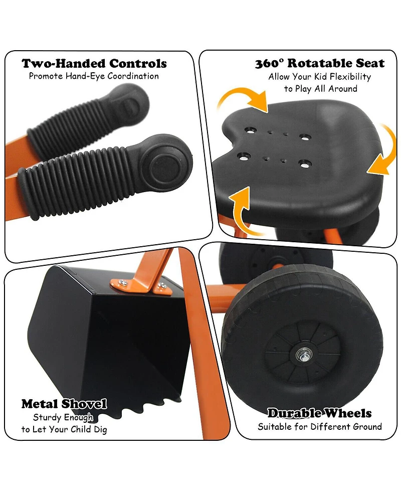 Slickblue Heavy Duty Kid Ride-on Sand Digger Digging Excavator