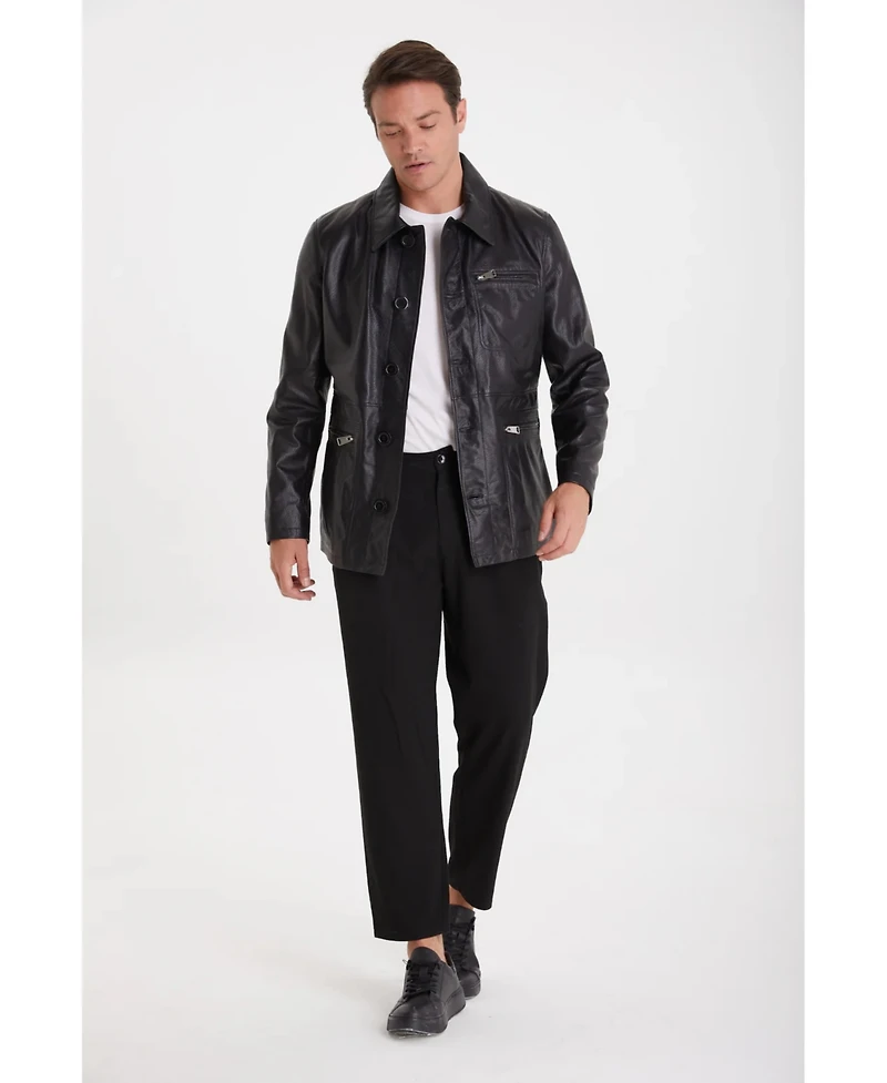 Furniq Uk Men's Safari Coat, Black