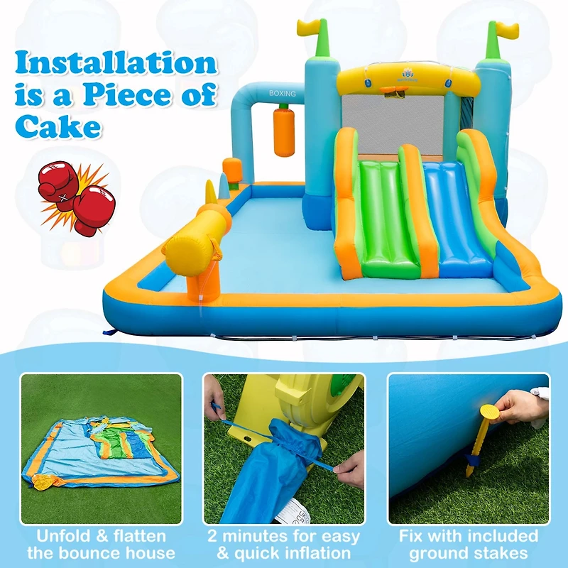 Inflatable Water Slide Giant Kids Bounce House Park Splash Pool without Blower