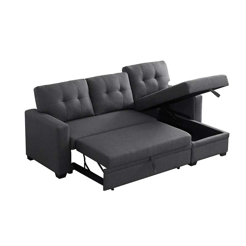 Streamdale Upholstered Pull Out Sectional Sofa With Chaise