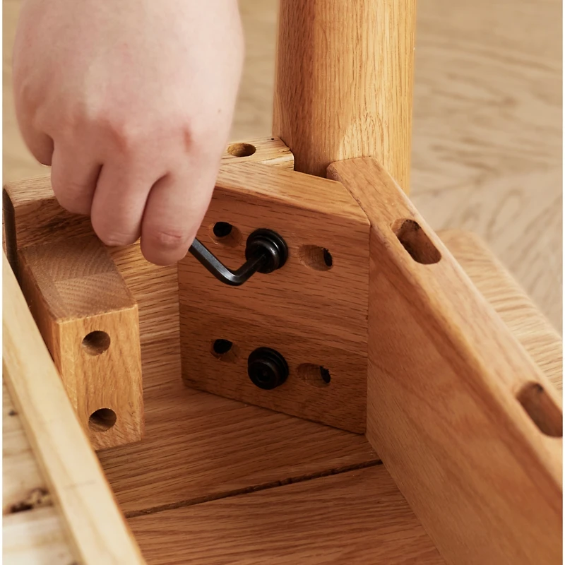 Simplie Fun Solid Wood Computer Desk - 100x50cm - Natural Oak Finish