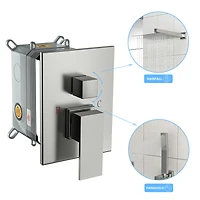 Brushed Nickel Wall Mounted Rain Shower System