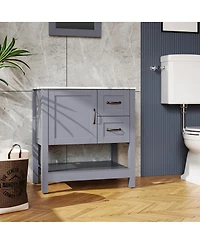 Streamdale 30In Gray Bathroom Vanity with Mirror And Top Only