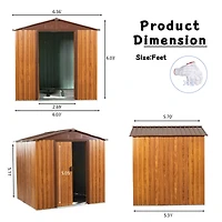Streamdale 6x6 Metal Storage Shed with Wood Grain Horizontal Siding