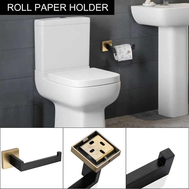 Streamdale 5-Piece Bathroom Accessory Set, Wall-Mount Stainless Steel