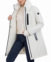 Michael Michael Kors Women's Faux-Fur-Trim Anorak Raincoat