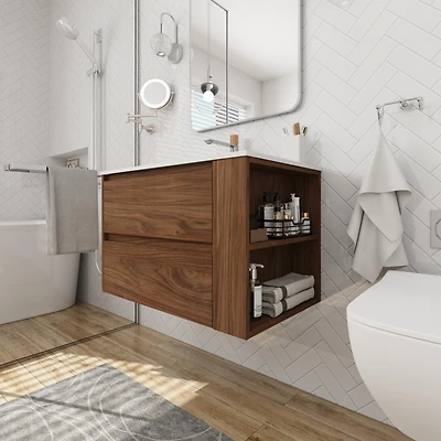 Streamdale 30" Wall Mounting Bathroom Vanity With Gel Sink