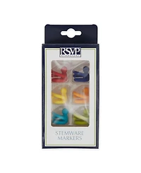 Rsvp International Basic Silicone Stemware Drink Markers Set 6 Piece