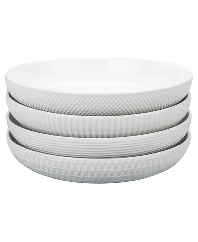 Bia Cordon Bleu Porcelain Assorted Textured Dinner Bowls, Set of 4