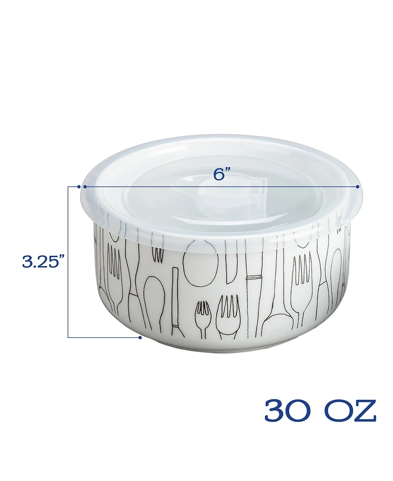 Bia Cordon Bleu Porcelain 20 & 30 oz. Cutlery Storage Jars with Lids, Set of 4