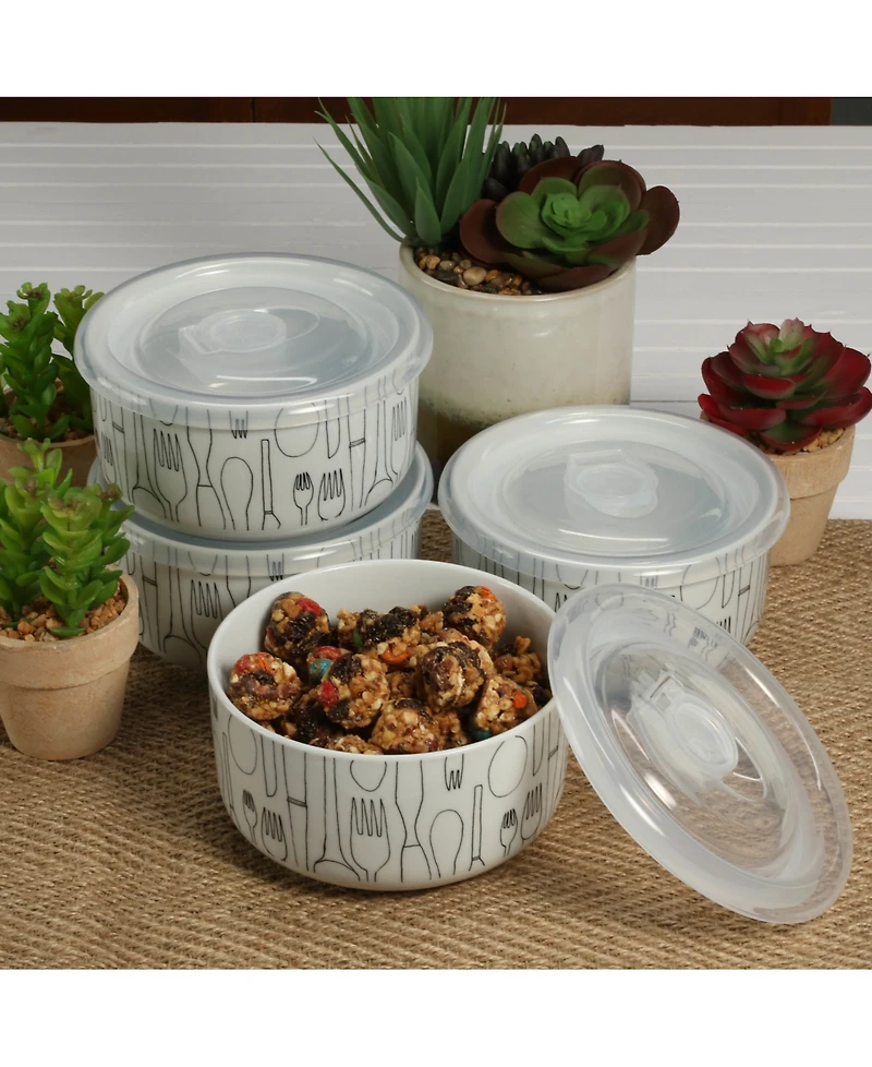 Bia Cordon Bleu Porcelain 20 oz. Cutlery Storage Jars with Lids, Set of 4