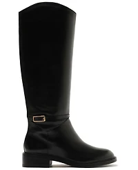 Arezzo Women's Mckenna Low Block Wide Calf Leather Boots