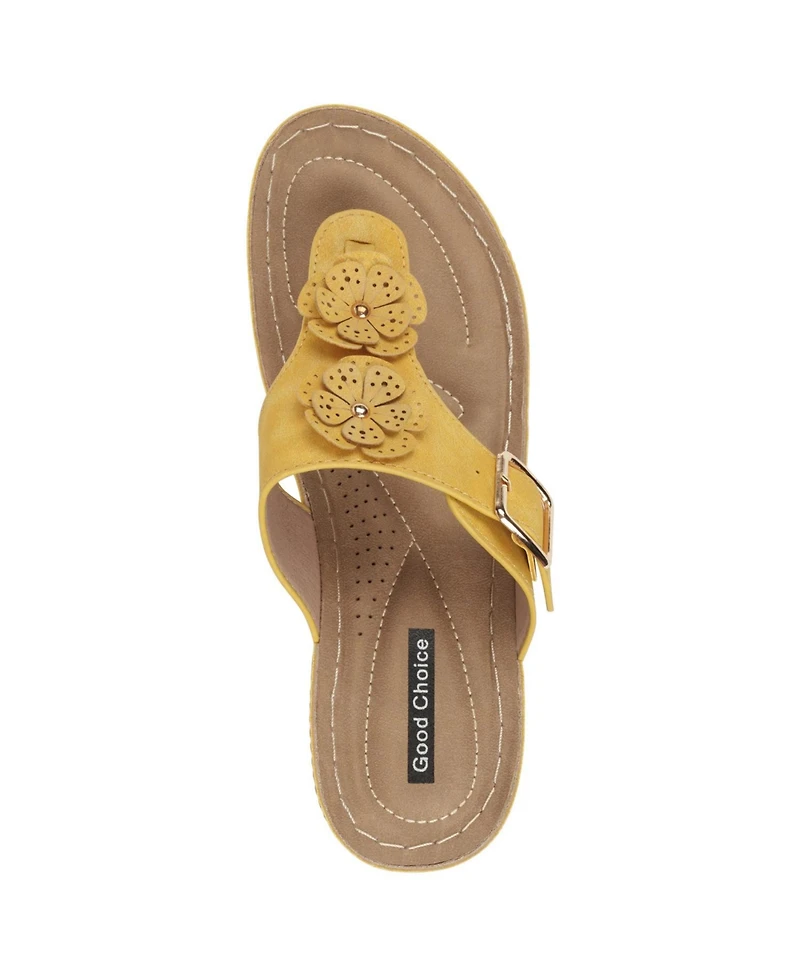 Gc Shoes Women's Narbonne Flower Wedge Sandals
