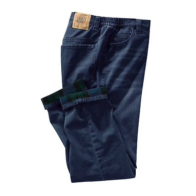 Liberty Blues Big & Tall by KingSize Flannel-Lined Side-Elastic Jeans