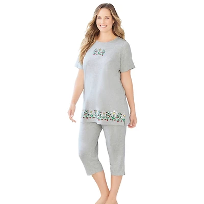 Dreams & Co. Women's Knit Capri Sleep Set