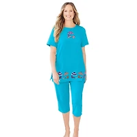 Dreams & Co. Women's Knit Capri Sleep Set