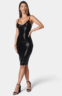 Bebe Women's Midi Tank Dress With Adjustable Strap