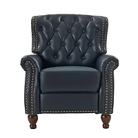 Justine Wooden Upholstery Genuine Leather Recliner with Tufted Back