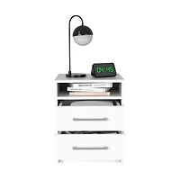 Streamdale Furniture Eter Nightstand, Superior Top, Two Drawers