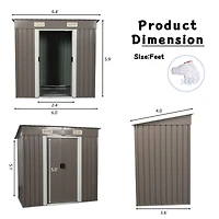 Streamdale 6FT X 4FT Outdoor Metal Storage Shed