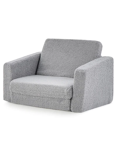 2-in-1 Toddler Fold out Couch Children s Convertible Sofa to Lounger
