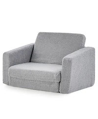 2-in-1 Toddler Fold out Couch Children s Convertible Sofa to Lounger