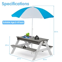 Streamdale Convertible Kids Outdoor Picnic Table with Umbrella