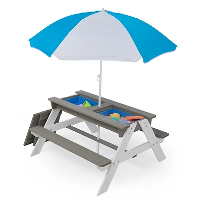 Streamdale Convertible Kids Outdoor Picnic Table with Umbrella