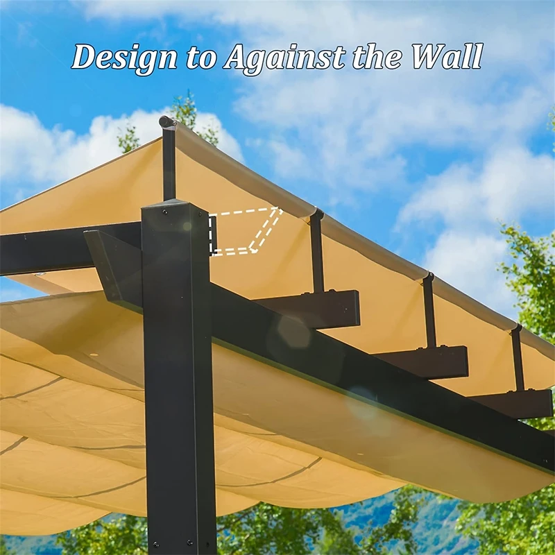 Streamdale Aluminum Pergola Gazebo with Retractable Canopy