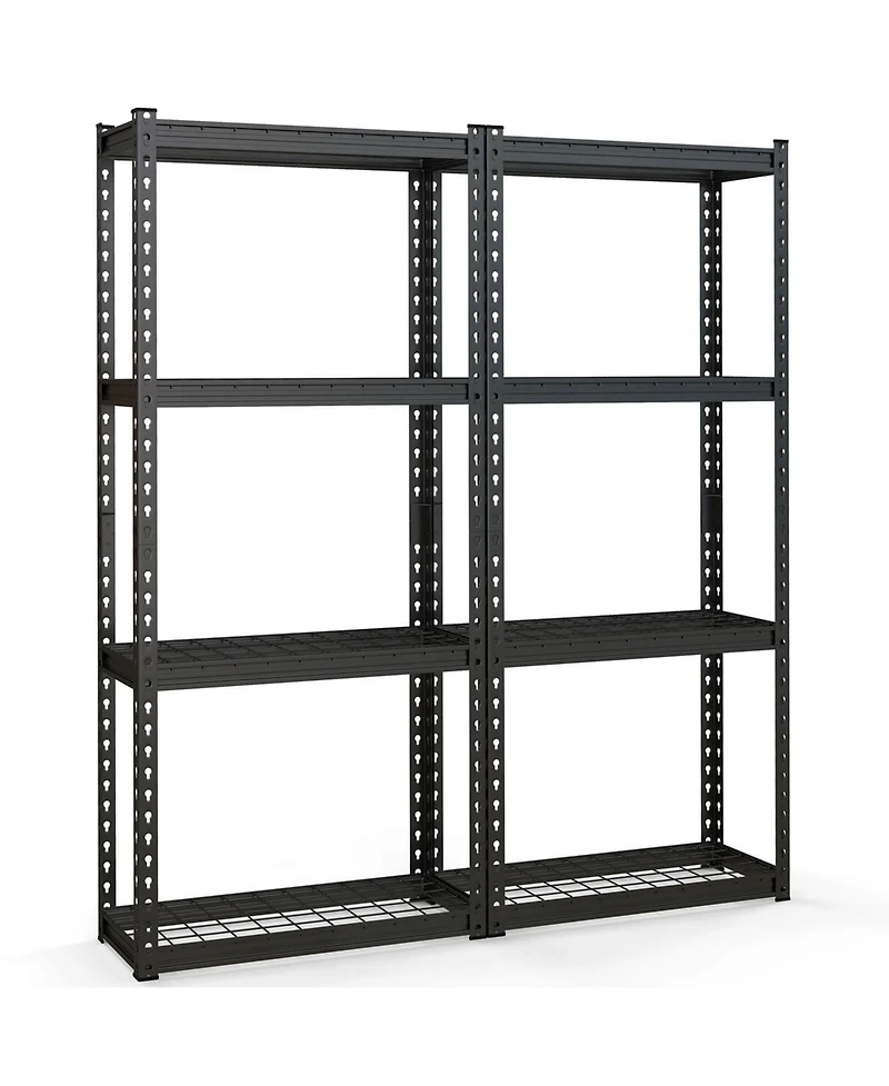 Pcs 4-Tier Metal Shelving Unit Heavy Duty Wire Storage Rack with Anti-slip Foot Pads