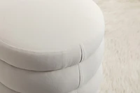 Streamdale Soft Velvet Round Ottoman Footrest Stool