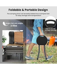 1 Pcs 18"H Folding Stool Portable & Foldable Camping Chair with Built-in Handle