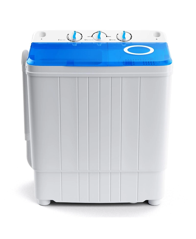 Portable Washing Machine 17.6 lbs Twin Tub Laundry Washer with Drain Pump