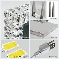 Streamdale Led Crystal Mirror Light With Dimmable Lights