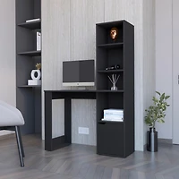 Streamdale Peterson Computer Desk With 4-Tier Bookcase And 1-Door Cabinet Black