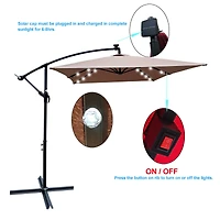Solar Powered Led Patio Umbrella, 8 Ribs