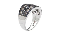 Suzy Levian Sterling Silver Cubic Zirconia Blue & White Mosaic Ring