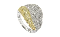 Suzy Levian Sterling Silver Cubic Zirconia Pave Wave Ring