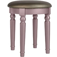 Streamdale Contemporary Vanity Set with Foldable Mirror, Drawers, and Rose Finish