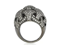 Suzy Levian Sterling Silver Cubic Zirconia Weaving Dome Ring