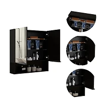 Streamdale Manchester Rectangle Medicine Cabinet With Mirror Wengue