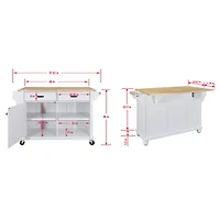 Streamdale Cambridge Wood Top Kitchen Island With Storage 0002