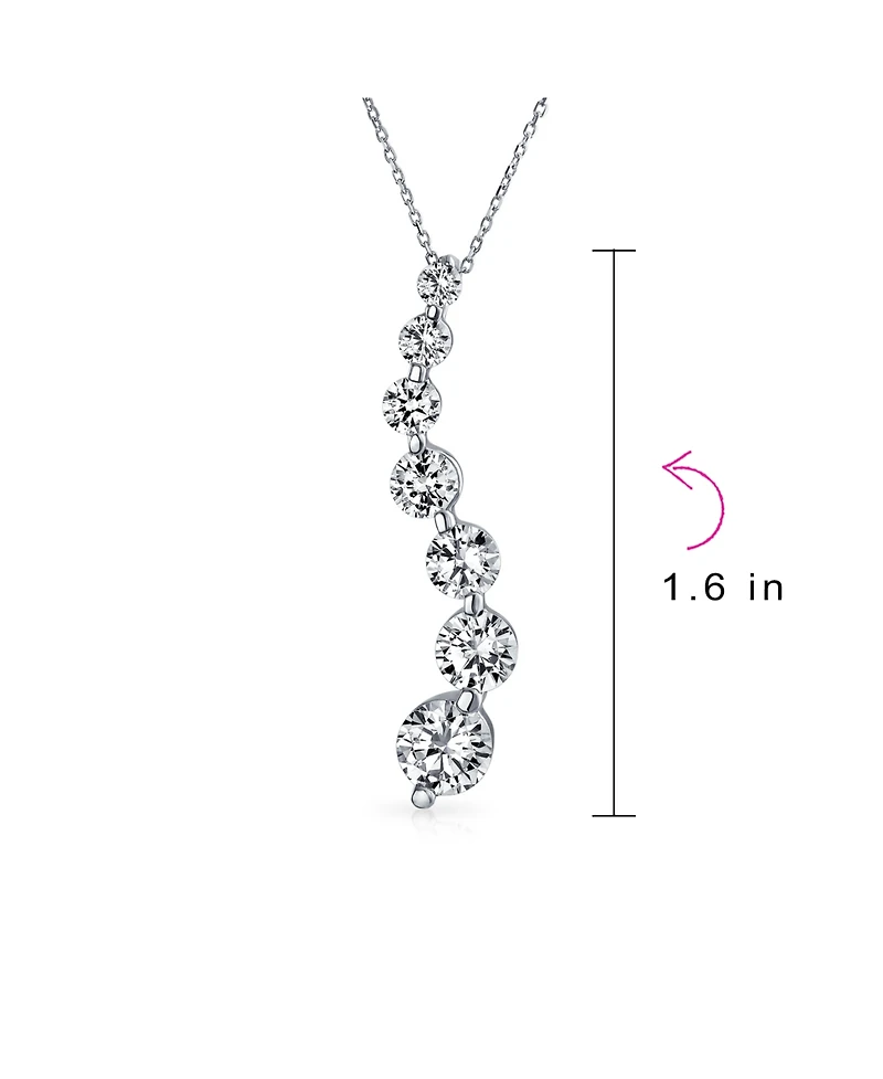 Bling Jewelry Classic Cubic Zirconia Solitaire Cz Pendant Necklace Sterling Silver
