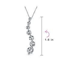 Bling Jewelry Classic Cubic Zirconia Solitaire Cz Pendant Necklace Sterling Silver