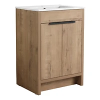 Streamdale 24'' White Bathroom Vanity with 2 Soft-Close Doors