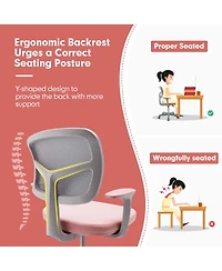 Auto Lock Kids Mesh Chair with Armrests Height Adjustable